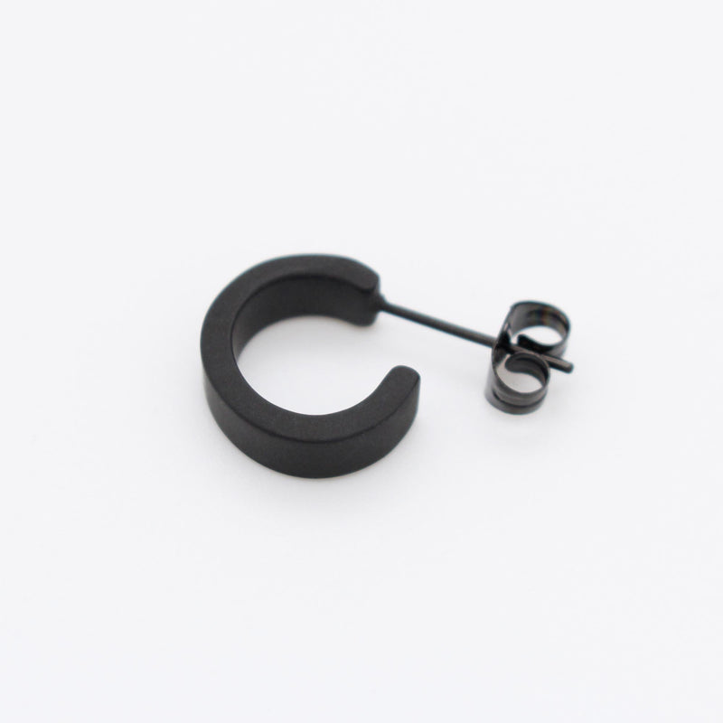 E14 stainless - hoop pierce（single）- black