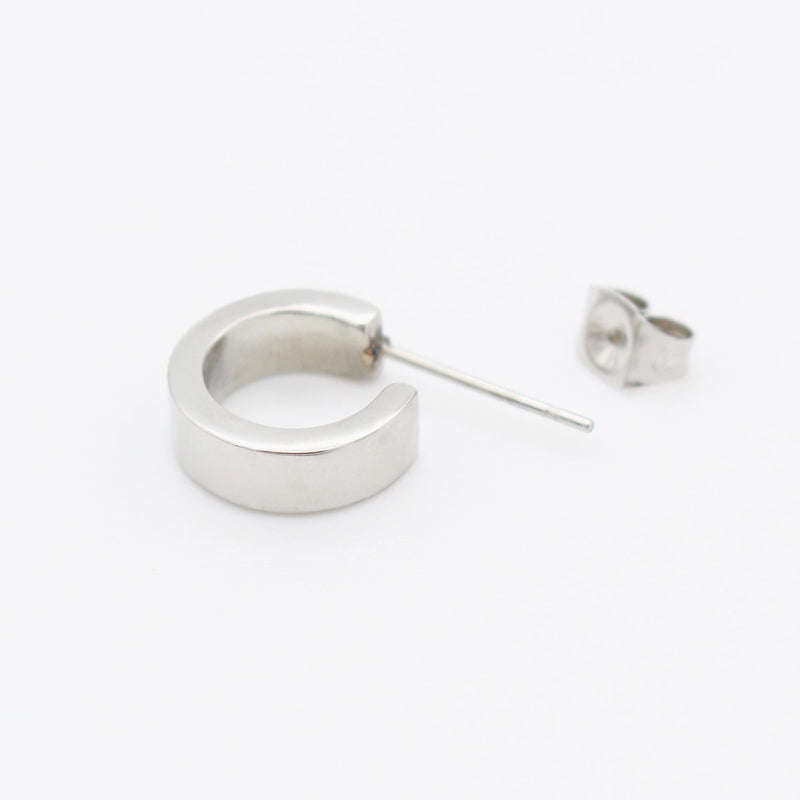 E14 stainless - hoop pierce（single）- silver