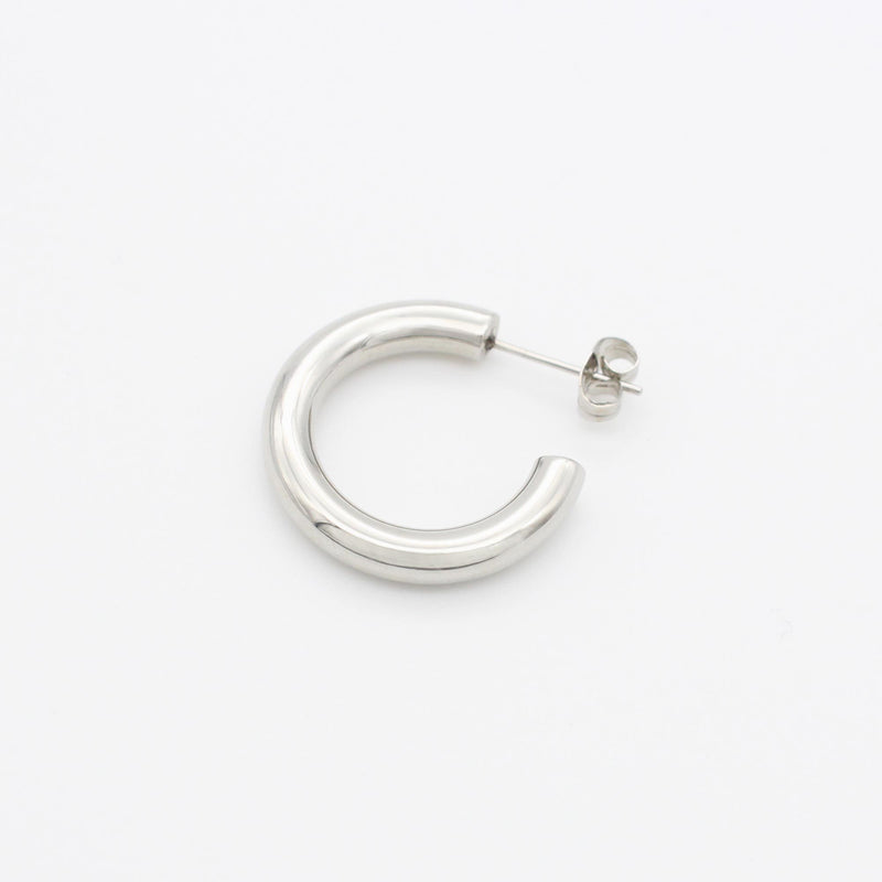 E18 stainless - hoop pierce（single）- silver