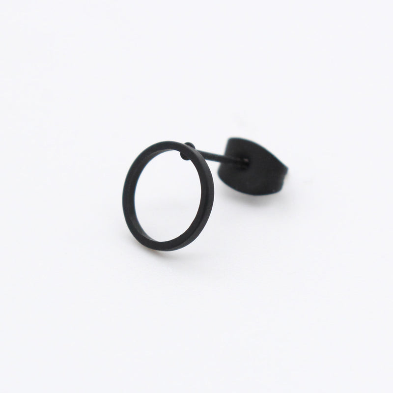 E94 stainless - circle pierce（single）- black