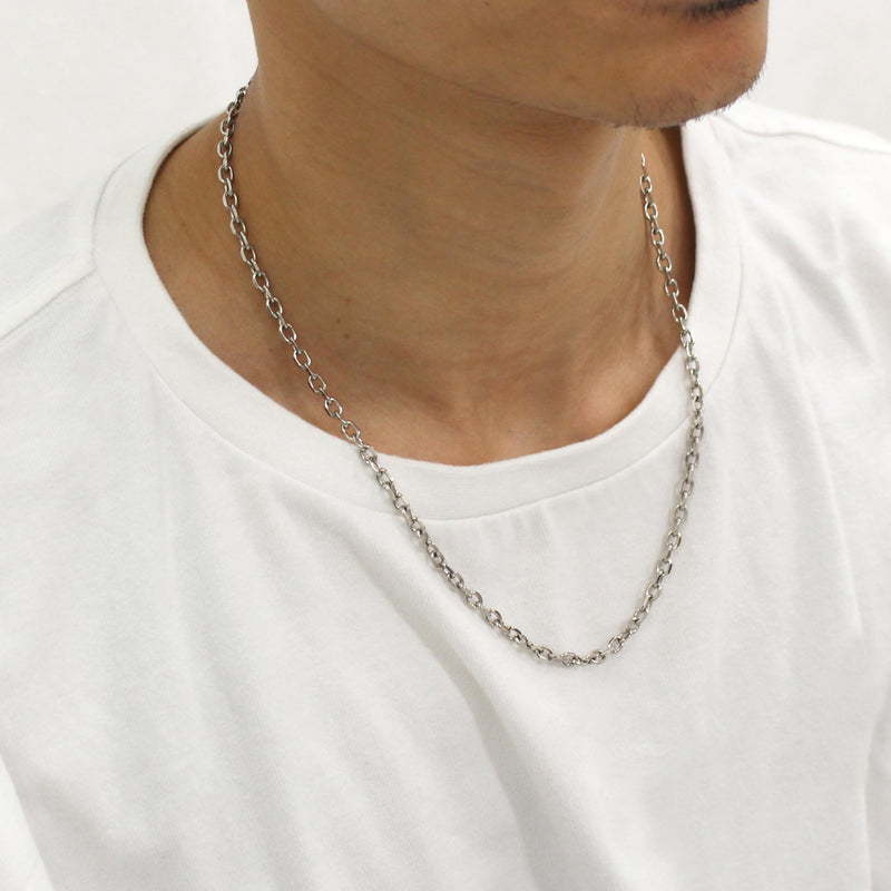 P121 stainless -  chain necklace - silver