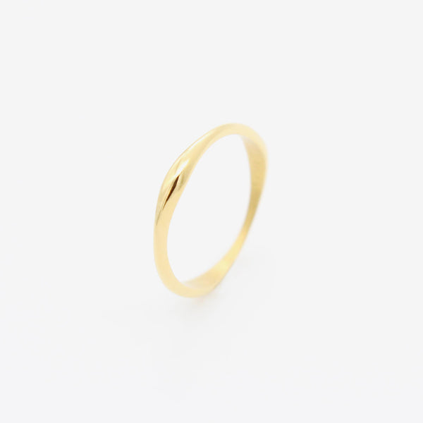 R80 stainless - curve ring - gold