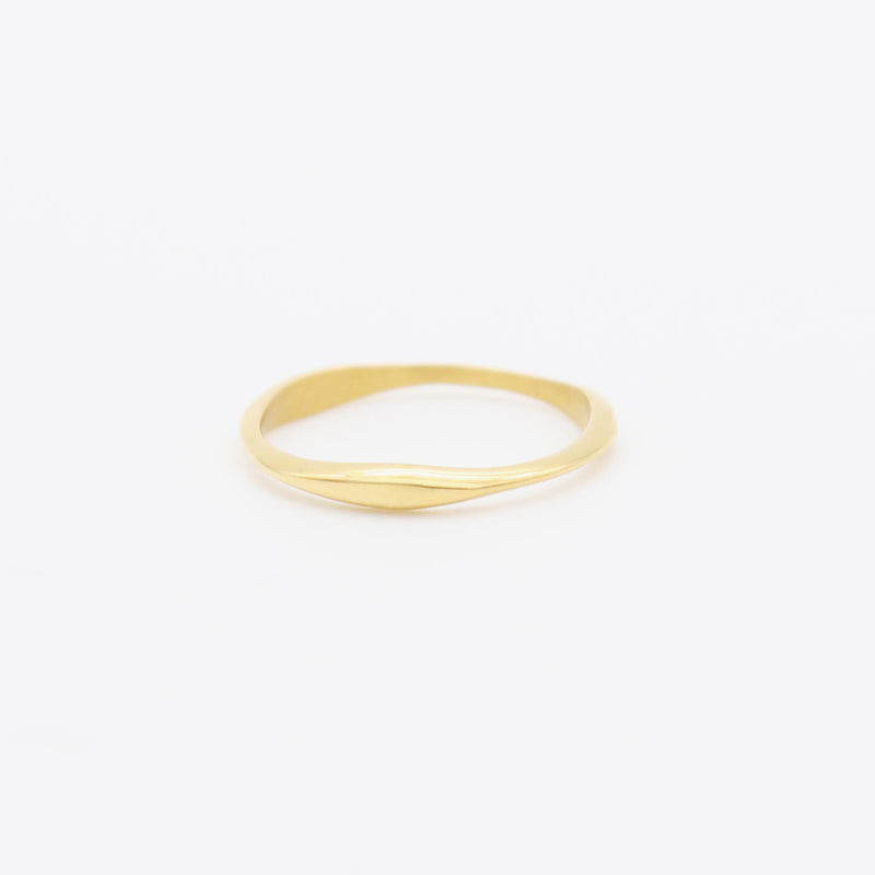R80 stainless - curve ring - gold