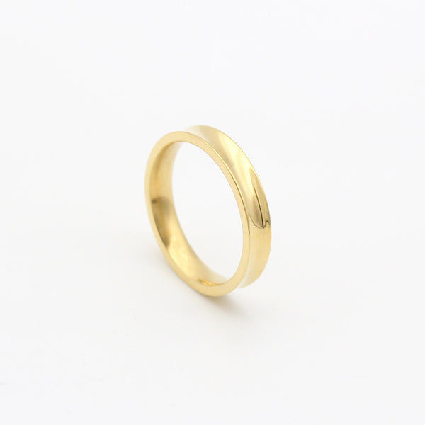R82 stainless - round dent ring - gold