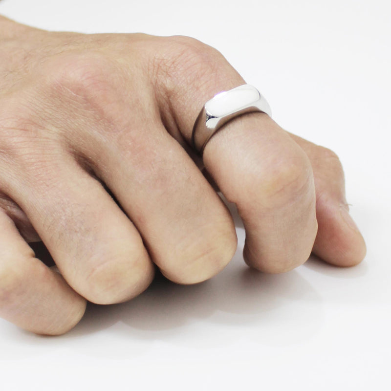 R86 stainless - signet ring - silver