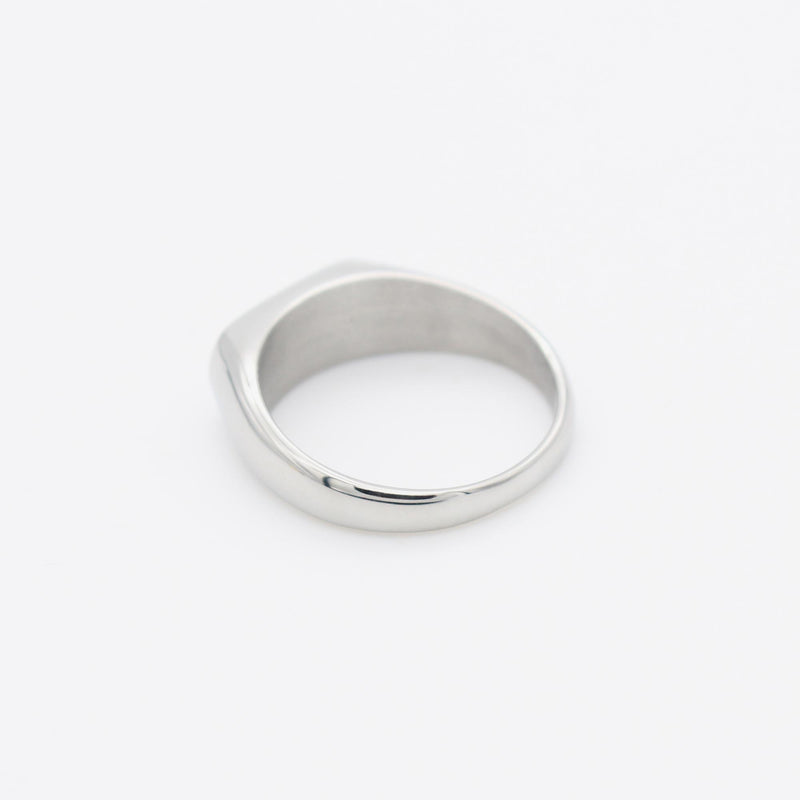 R86 stainless - signet ring - silver